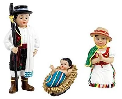 Krippenfigur aus Kunstharz, 8 cm, mehrfarbig