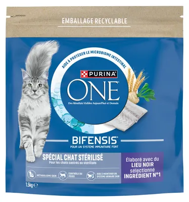 Imagen del producto de PURINA ONE, alimento para gatos esterilizados, sabor específico, 1,5 kg