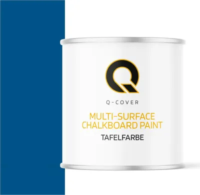Produktbild von Tafelfarbe matt | Signalblau RAL 5005 | 2,5L | Kreidefarbe für Möbel, Holz, Wände, Metall | Q-COVER
