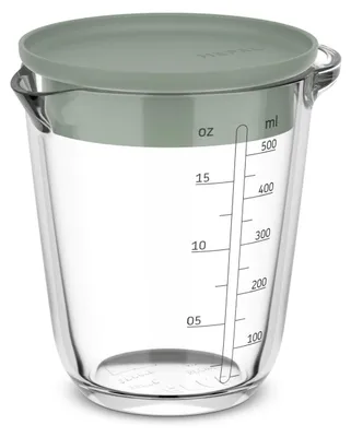 Imagen del producto de Mepal, vaso medidor de vidrio Chef it de 500 ml con tapa - color verde "nordic sage". Código de producto: 102310594700. Número de artículo: 8720294045892