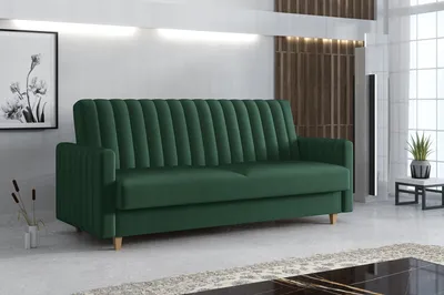 Produktbild von Emoebel24 Sofa mit Schlaffunktion, Bettcouch, Schlafsofa mit Bettkasten Grace Grün 210x97x90 cm