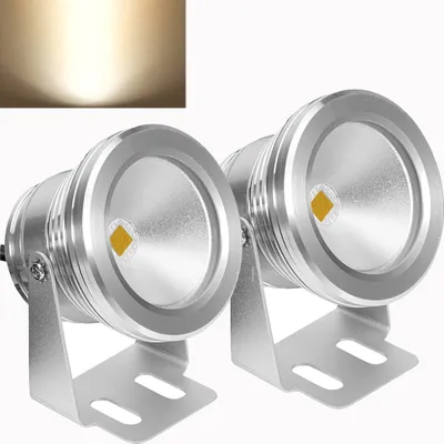Produktbild von 2x 10W LED Unterwasser Strahler Teich Pool Licht Dimmbarer Flutlicht Spotlight für Garten Landschaft Brunnen Aquarium Beleuchtung, Warmweiß