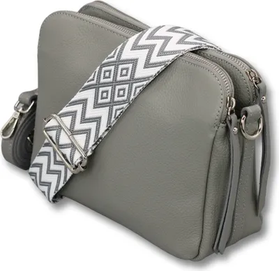 Produktbild von Adel Bags Schultertasche Leder, Umhängetasche für Damen, Grau
