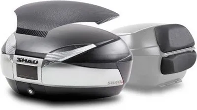 Obrázok produktu pre SHAD Vrchný kufor na motorku SH48 titán vr. opierky, karbóho víka a zámku PREMIUM lock