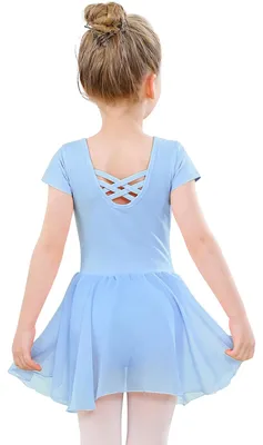 Productafbeelding van Balletjurk Dansbody - Katoen - Korte mouwen - Met chiffon tutu rok