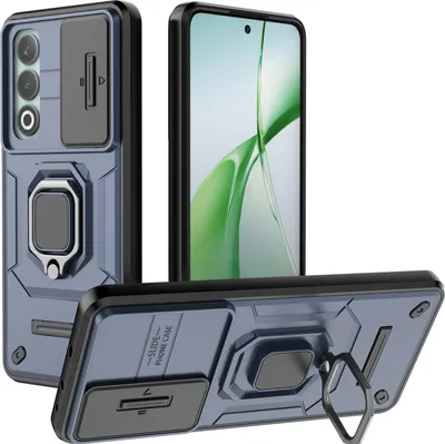 Obrázek produktu pro Pouzdro pro OnePlus Nord CE4 5G dvouvrstvé pouzdro s posuvnou ochranou kamery a držákem prstenu, stojánek modré
