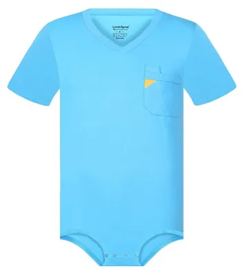 Immagine prodotto di Pigiama da uomo a collo a V, intero, in cotone, colore blu