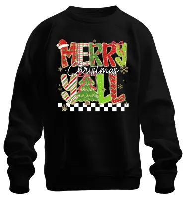 Obrázek produktu pro Merry Christmas Y'all Christmas tree glitter uni mikina, černá, XXL