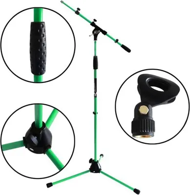 Produktbild von keepdrum MS106 GR Grün Mikrofonständer und Klammer