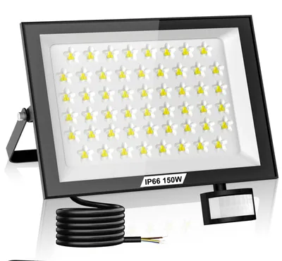 Produktbild von LED-Außenleuchte, 150 W, mit Bewegungsmelder, mit Fernbedienung, 15.000 lm