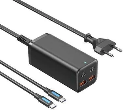 Produktbild von Vention FBSBG-EU Wall Charger/ 2xUSB Type-C + USB Type-C Cable/ 2xUSB/ 100W