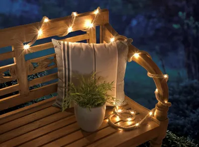 Produktbild von Hilight 507364 LED-Hanfseil 'Hilight' mit Schalter, mit Timer, für Innen und Außen