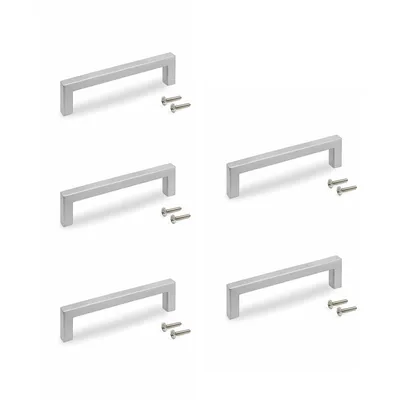 Produktbild von Emuca Lot von 5 Möbelgriffe Habana, L136mm, 128mm Achsenabstand, Zamak, Nickel