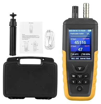 Luftqualitätsmonitor CO2-Messgerät PM0.3/2.5/10μm, 0-1000 μg/m³, USB