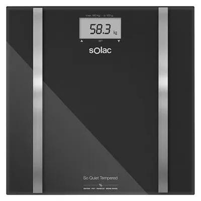 Produktbild von Solac S99002200, Elektronische Personenwaage, 180 kg, 100 g, Schwarz, 3 kg, kg, lb
