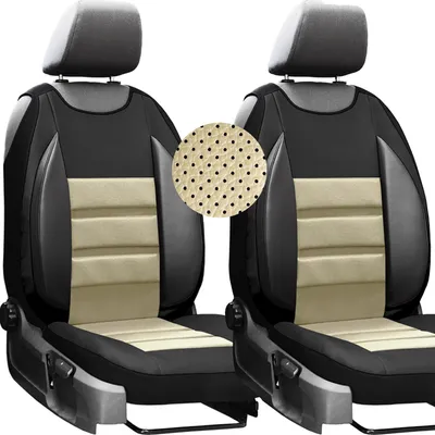 Immagine prodotto di moto-MOLTICO Coprisedili auto x2 - Protezioni per sedili auto di dimensioni universali - Tappetino per sedili auto - Pelle ecologica - Beige