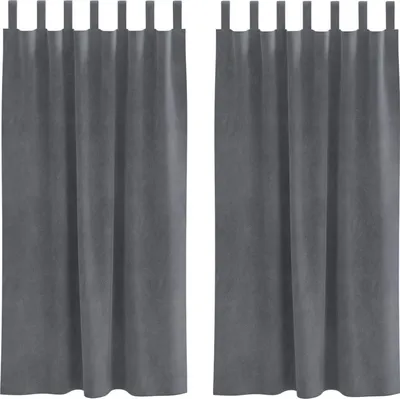 Produktbild von vidaXL Verdunkelungsvorhänge 2 stk. Hellgrau 140 x 175 cm Samt