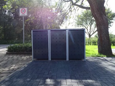 Produktbild von 3 Mülltonnenboxen Modell No.2 Anthrazitgrau für 120 Liter Mülltonnen