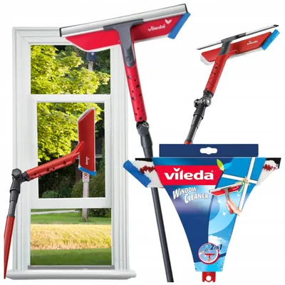 Produktbild von Vileda Teleskop Fensterreiniger Zweiseitiger Abzieher 2in1