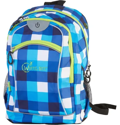 Produktbild von *Wheel Bee Backpack NIGHT VISION, blue/white, LED-green