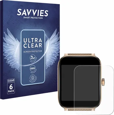 Produktbild von 6x Für Ibettertec Smartwatch 1.83" Schutzfolie Savvies Displayschutz Display Schutz Folie Klar Transparent