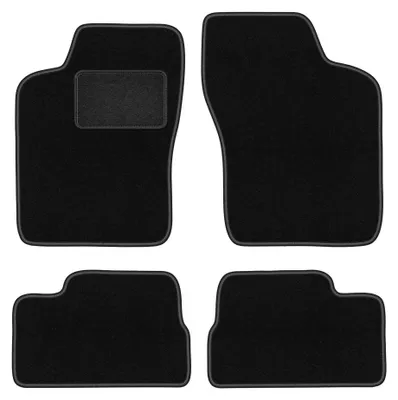 Productafbeelding van Velours automatten voor Opel Kadett E 1984-1991 (hatchback/stationwagen/sedan/cabrio) – 4-delig, zwart, op maat – Wielganizator LUX