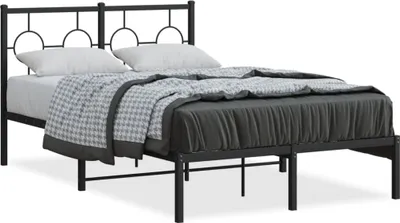Obrázok produktu pre vidaXL Detská posteľ s čelom kovová čierna 120x190 cm