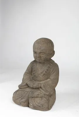 Produktbild von BURI Shaolin Buddha H 45cm aus Beton Deko Statue Figur Skulptur Buddhafigur