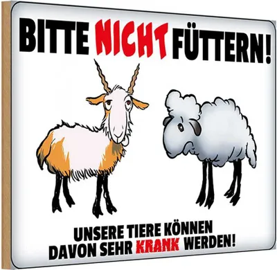 Produktbild von vianmo Holzschild 12x18 cm bitte nicht füttern Tiere krank
