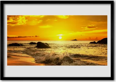 Produktbild von Bild 100x70 MDF-Rahmen Wandkunst Ocean Beach Landschaft