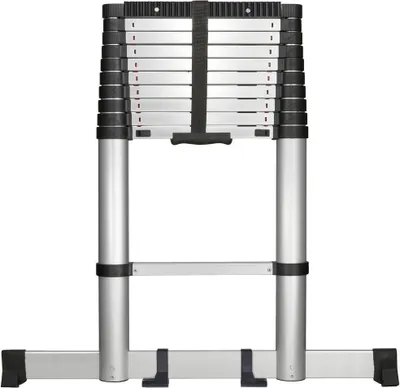 Produktbild von TOOLCRAFT TO-7868814 Aluminiumlegierung Teleskopleiter Montage ohne Werkzeug Arbeitshöhe (max.): 3.93 m Aluminium EN 13