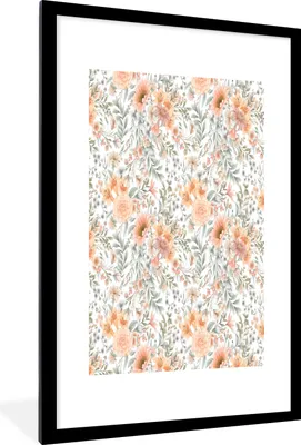 Produktbild von MuchoWow® MuchoWow® Gerahmtes Poster Blumen - Collage - Farben 60x90 cm - Poster mit zchwarzem Bilderrahmen - Dekoration - Wandposter Wohnzimmer - Hochwertig