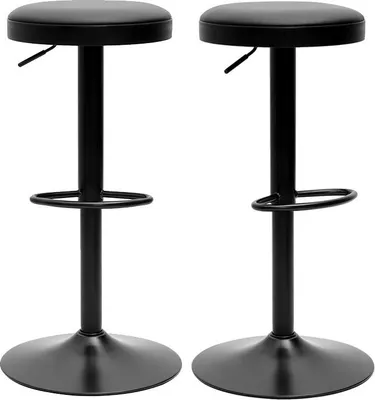 Produktbild von Miliboo - Schwarze höhenverstellbare Barhocker (Set von 2) BYRON