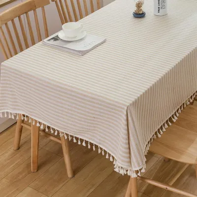 Immagine prodotto di Tovaglia lavabile, aspetto lino, cotone, color beige, 140x180 cm