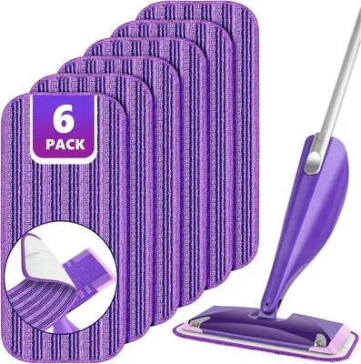 Produktbild von Famanu Spray Mop Nachfüllpads für Flash Powermop - 6 Stück, waschbare Mikrofasermop-Pads