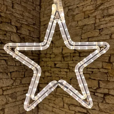 Immagine prodotto di Stella luminosa DECOLED LED, 40 cm, bianco caldo - cavo bianco