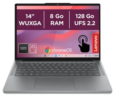 Produktbild von Lenovo Chrome 14M8911, MediaTek Kompanio, 2,6 GHz, 35,6 cm (14"), 1920 x 1200 Pixel, 8 GB, 128 GB