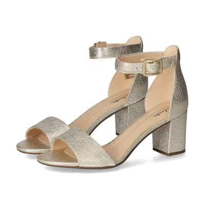 Produktbild von Clarks Damen Sandaletten/ Riemchensandaletten Gold Glattleder Größe: 7