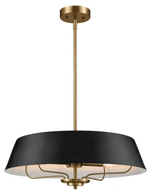 Produktbild von Elstead Luella Pendelleuchte E14 4-fach Schwarz und Messing