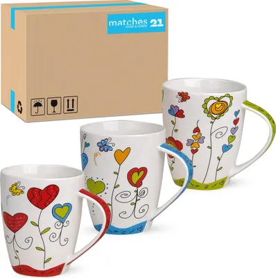 Image de Tasses à café set de 36 fleurs coeurs printemps été