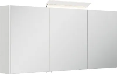 Produktbild von Badezimmer Spiegelschrank 3-türig LED-Acryllampe 140cm Weiß Hochglanz