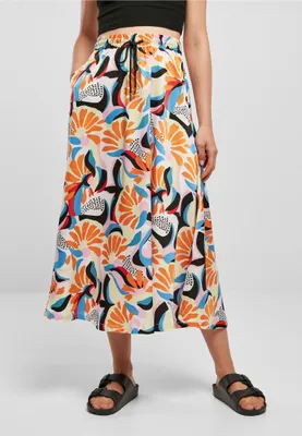 Obrázek produktu pro Dámská sukně Urban Classics Ladies AOP Satin Midi Skirt magicmangoabstract - M