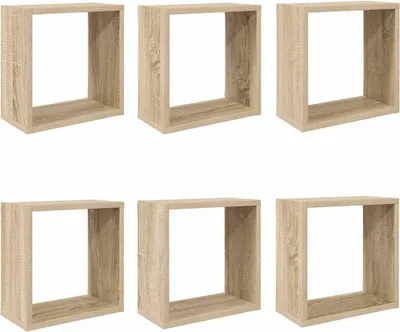 Obrázok produktu pre vidaXL Poličky z kociek 6 ks Sonoma Oak 30x15x30 cm