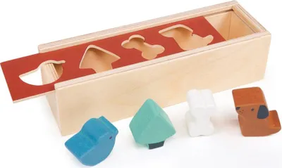 Produktbild von Mentari Holz Sortierbox Haustiere - Lernspielzeug Tiere