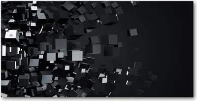 Produktbild von Tulup Glas-Bild -140x70- Wandkunst Dekorative Wand für Küche & Wohnzimmer - Kunst: modern & klassisch - 3D-Abstraktion - Schwarz