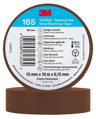 Obrázek produktu pro 3M™ Temflex™ vinylová izolační páska 165, Baun, 15 mm x 10 m | balení (1 role)