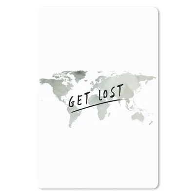 Produktbild von MuchoWow® Mauspad Mousepad Weltkarte - Zitate - Aquarell 18x27 cm - Mousepads - Maus Mat - Pad - Mausunterlage