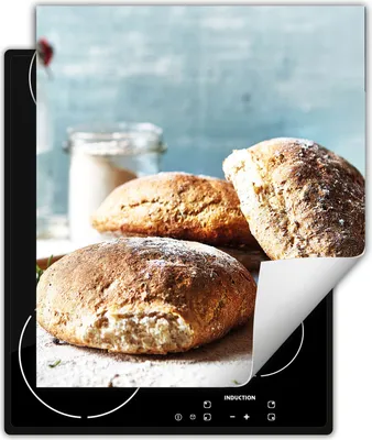 Produktbild von DarHaus Herdabdeckplatte 45x52 cm Anti Rutsch Matte Aufrollbar, Brot