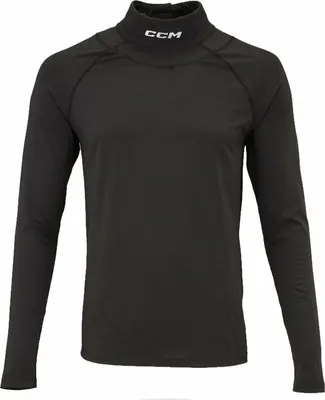 Zdjęcie produktu dla CCM Neck Guard Compression LS Top Ice Hockey T-Shirt and Polo, Czarny, Rozmiar: M