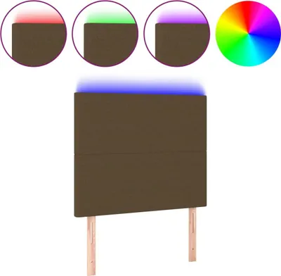 Produktbild von vidaXL LED Kopfteil Dunkelbraun 80x5x118/128 cm Stoff